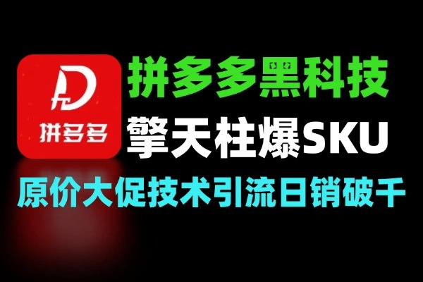 拼多多黑科技实战爆流SKU