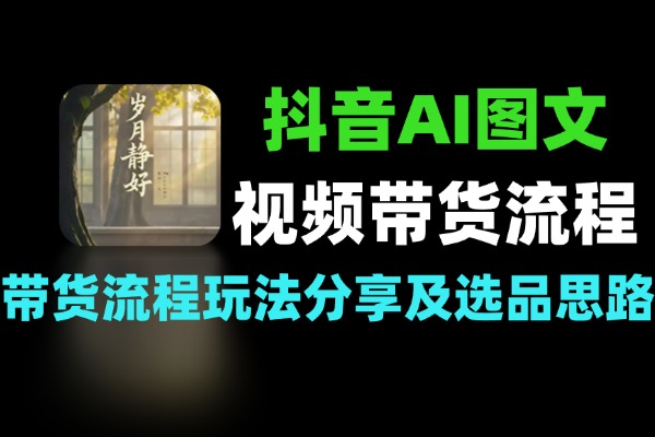 抖音AI图文短视频带货全流程玩法分享含选品思路