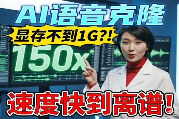 显存不到1G也能跑的AI语音克隆，速度快到离谱！